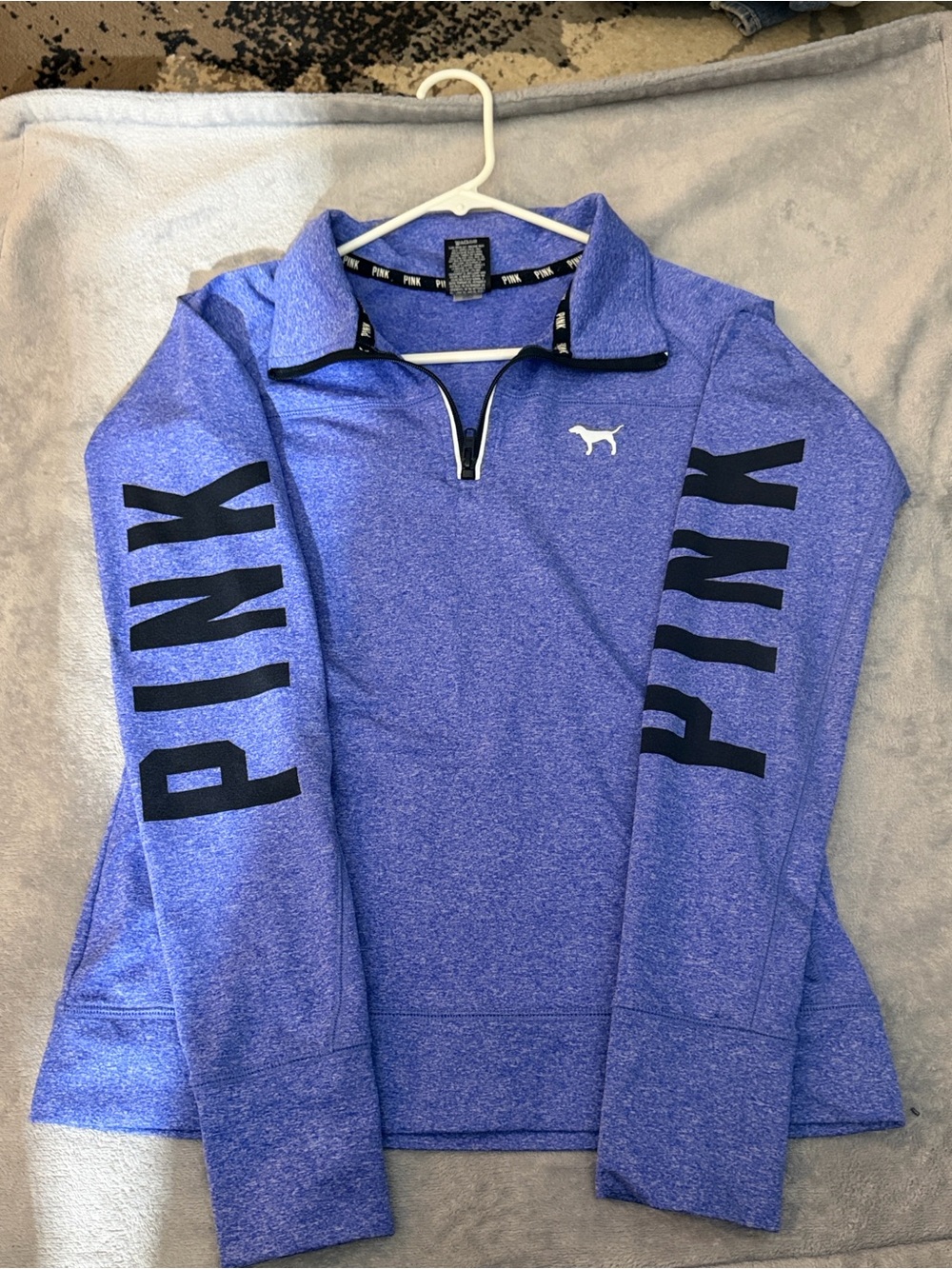 PINK Victoria's Secret Purple Heather Quarter-Zip Pullover